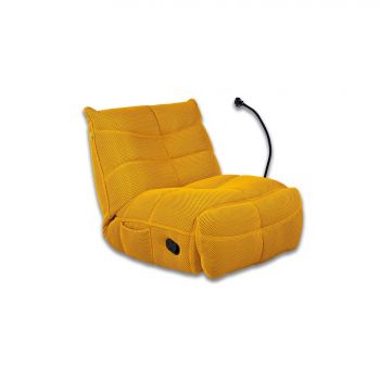 Fotoliu cu Recliner Relax Game, 91.5x108x93 cm, Stofa Galbena