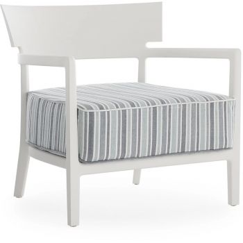 Fotoliu exterior Kartell Cara Mat Outdoor design Philippe Starck & Sergio Schito cadru alb mat perne dungi verzi