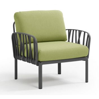 Fotoliu exterior Nardi Komodo cadru antracit perne verde avocado Sunbrella