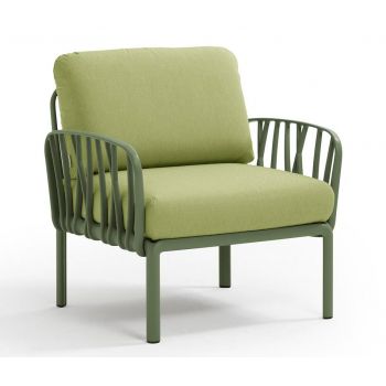 Fotoliu exterior Nardi Komodo cadru verde agave perne verde avocado Sunbrella