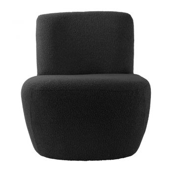 Fotoliu negru cu tapițerie din țesătură bouclé Ada – Leitmotiv