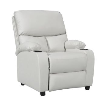 Fotoliu relax Gartia piele ecologica alb 79x94x102cm
