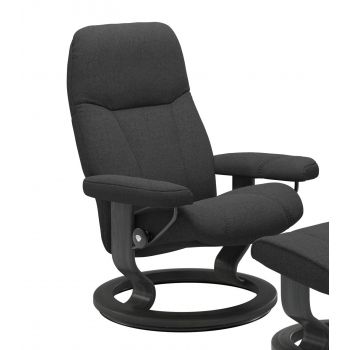 Fotoliu Stressless Consul Classic M cadru gri tapiterie textil Calido Dark Grey
