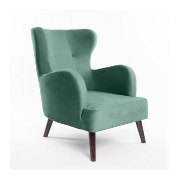 Fotoliu verde mentÄwing cu tapiÈu009Berie din catifea Noemye âu0080Bonami Selection