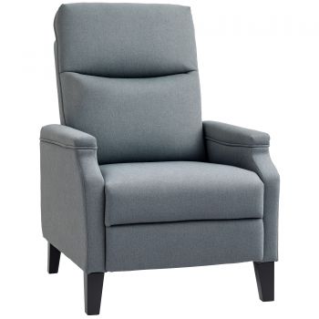 HOMCOM Fotoliu Relaxant Ergonomic Înclinabil cu Suport Dublu pentru Picioare, Dimensiuni 72x83x103 cm, Gri Elegant pentru Confort Maxim | Aosom Romania