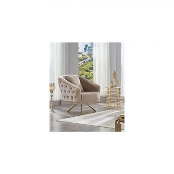 Fotoliu Galata Beige Velvet 260/Gold