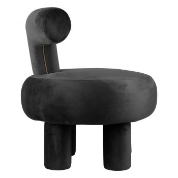 Fotoliu negru cu tapițerie din catifea Abrazo – Leitmotiv