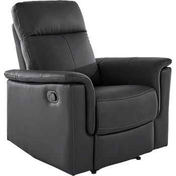 Fotoliu negru de relaxare cu tapițerie din piele Southbrook – Støraa