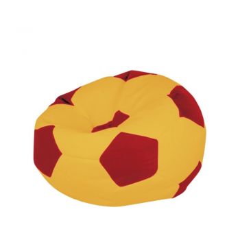 Fotoliu puf pentru copii roșu/portocaliu Football – Floriane Garden
