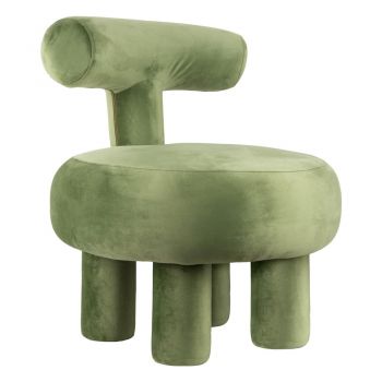 Fotoliu verde deschis cu tapițerie din catifea Abrazo – Leitmotiv