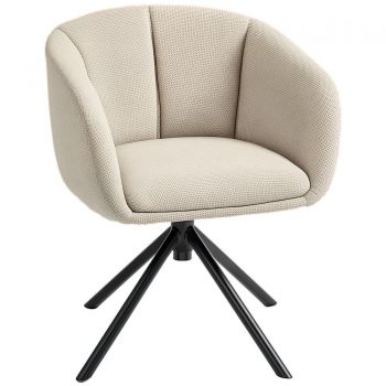 HOMCOM Fotoliu Pivotant la 360°, Fotoliu din Material Textil pentru Living și Birou, 58,5x59x78,5 cm, Gri Deschis | Aosom Romania