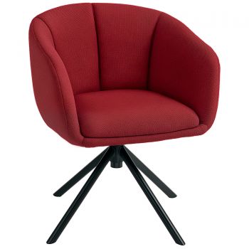 HOMCOM Fotoliu Pivotant la 360°, Fotoliu din Material Textil pentru Living și Birou, 58,5x59x78,5 cm, Roșu | Aosom Romania