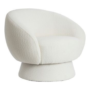 Fotoliu crem cu tapițerie din țesătură bouclé Avoria – Light & Living
