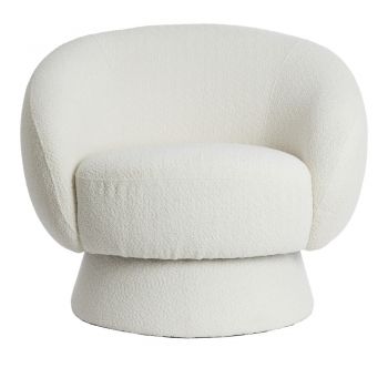 Fotoliu crem cu tapițerie din țesătură bouclé Avoria – Light & Living