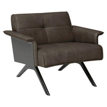 Fotoliu din piele, gri-maro