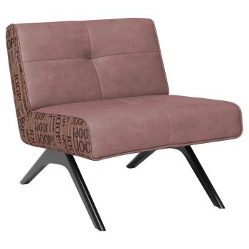 Fotoliu din textil, piele, roz antic