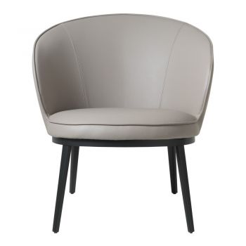 Fotoliu gri/bej cu tapițerie din imitație de piele Gain – Unique Furniture