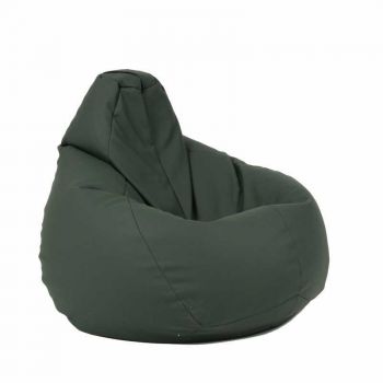 Fotoliu Nirvana Hobbit Pufrelax, Material Piele ecologica - Dark Green