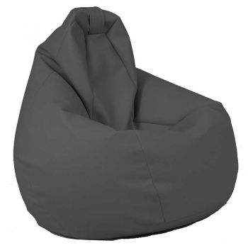 Fotoliu Nirvana Hobbit Pufrelax, Material Piele ecologica - Dark Grey