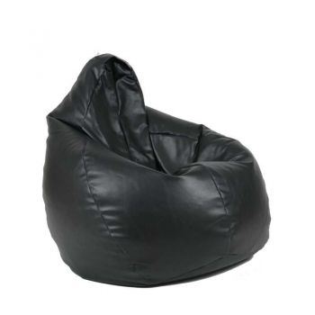 Fotoliu puf copii, Nirvana Light Pufrelax, Material Piele ecologica - Negru