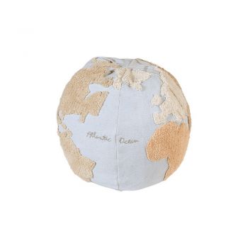 Fotoliu puf pentru copii albastru/bej World Map – Lorena Canals