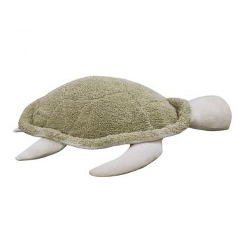 Fotoliu puf pentru copii verde/crem Mrs. Turtle – Lorena Canals