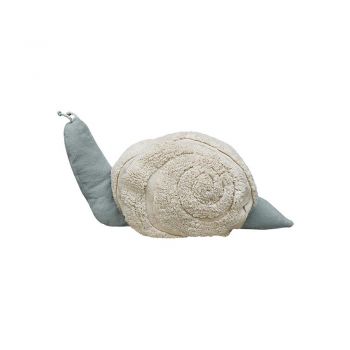 Fotoliu puf pentru copii verde deschis/crem Mr. Snail – Lorena Canals