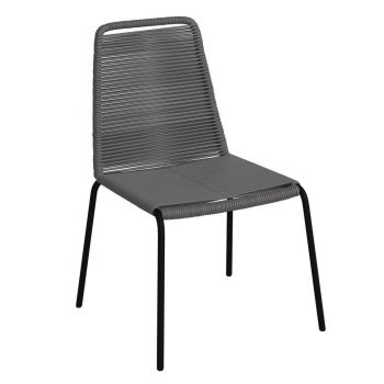 Scaun De Grădină in metal, plastic gri