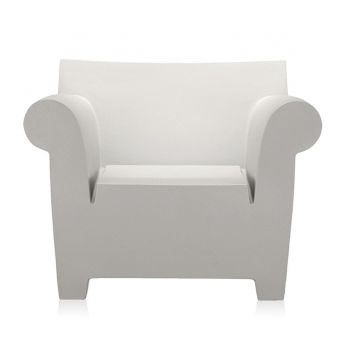 Fotoliu Kartell Bubble design Philippe Starck alb zinc