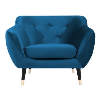 Fotoliu Mazzini Sofas AMELIE cu picioare negre, albastru Fotoliu Mazzini Sofas AMELIE cu picioare negre, albastru