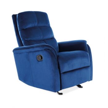 Fotoliu Recliner tapitat cu stofa Jaron Velvet Bleumarin, l78xA98xH102 cm