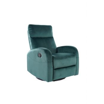 Fotoliu Recliner tapitat cu stofa Oleda Velvet Verde Inchis, l72xA80xH101 cm