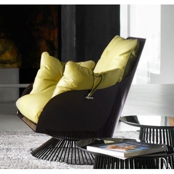 Fotoliu rotativ Gamma Dandy Gloss piele Club C032 HandMade in Italy