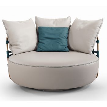 Fotoliu rotativ Gamma Dandy Love piele Danka F300 HandMade in Italy