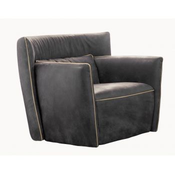 Fotoliu rotativ Gamma Tulip POL piele Burt F615 HandMade in Italy