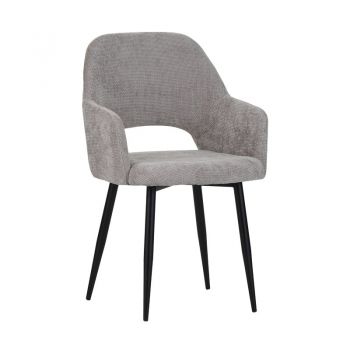 Fotoliu Factols tesatura bej-gri picioare metal negru 53x61x84 cm