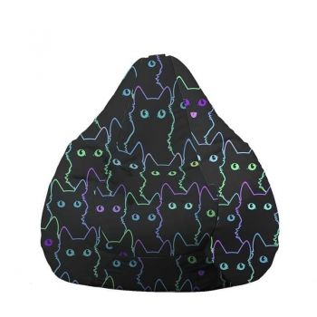 Fotoliu Nirvana Hobbit Pufrelax, Material Impermeabil - Cute Cat