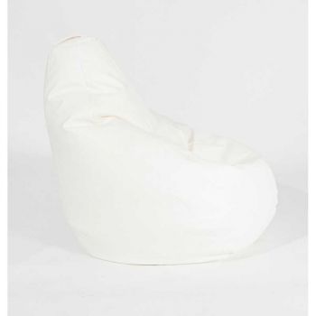 Fotoliu Nirvana Hobbit Pufrelax, Material Piele ecologica - Alb