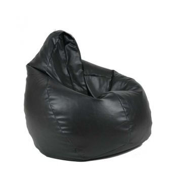 Fotoliu Nirvana Hobbit Pufrelax, Material Piele ecologica - Back 2 Black
