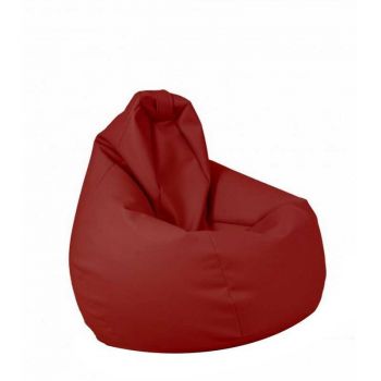 Fotoliu Nirvana Hobbit Pufrelax, Material Piele ecologica - Bordo