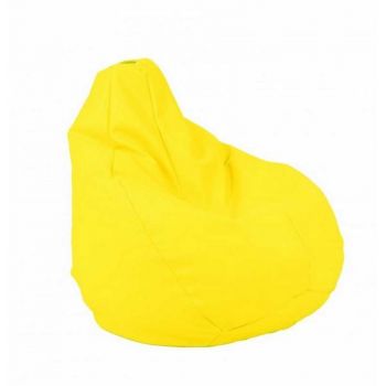 Fotoliu Nirvana Hobbit Pufrelax, Material Piele ecologica - Galben