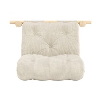Fotoliu crem cu tapițerie din catifea reiată Hooked – Karup Design