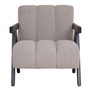 Fotoliu gri deschis cu tapițerie din țesătură bouclé Florence – House Nordic