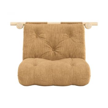 Fotoliu maro deschis cu tapițerie din catifea reiată Hooked – Karup Design