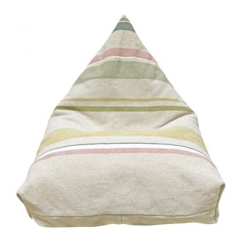 Fotoliu puf pentru copii crem Cleo Multi Stripe – Lorena Canals