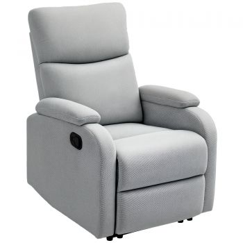HOMCOM Fotoliu Recliner din In cu Suport Reglabil pentru Picioare, 69x91,5x103 cm, Gri | Aosom Romania