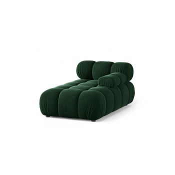 Sezlong living dreapta 1 loc, Bellis-51, Micadoni Home, 155x94x70 cm, catifea, verde bottle
