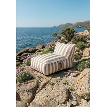 Sezlong Maris, Homla, 102x72x65 cm, poliester/spuma, alb/bej