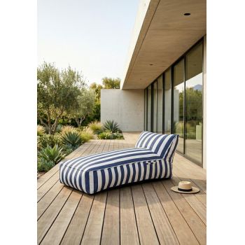 Sezlong Maris, Homla, 150x70x65 cm, poliester/spuma, alb/albastru