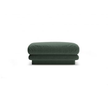 Taburet, Torino-211, Micadoni Home, 80x80x41 cm, tesatura structurata chenille, verde muschi